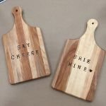 wood burned cheese tray craft