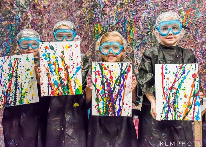 kids paint splatter room