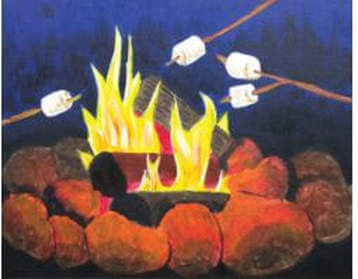 campfire painting on canvas