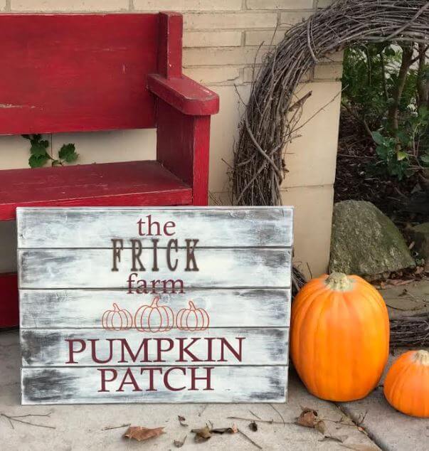 family pumpkin patch sign diy