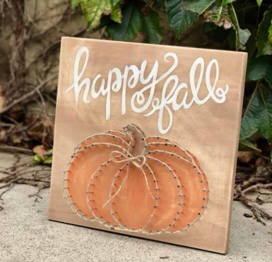 string art pumpkin fall