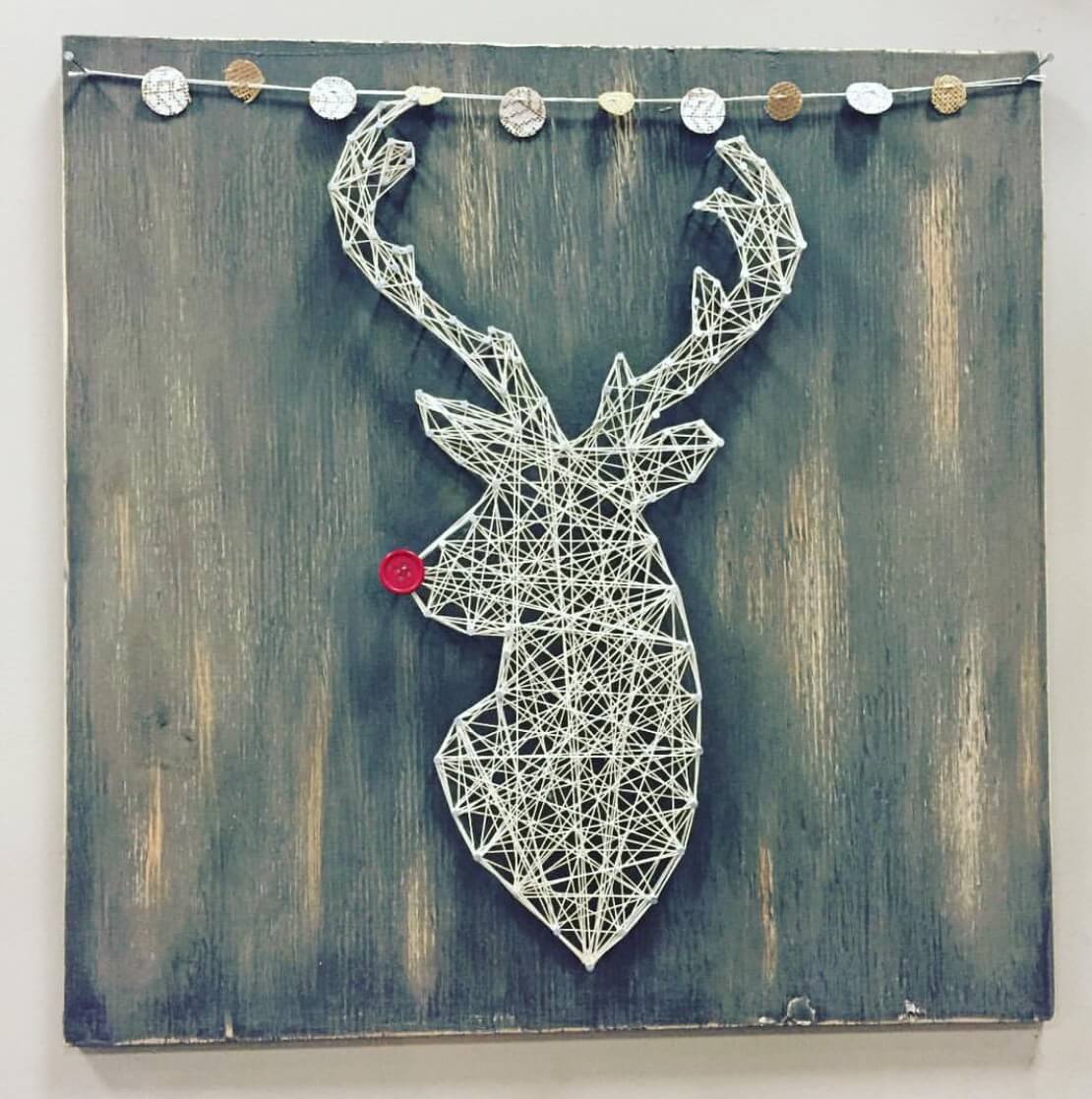 string art reindeer