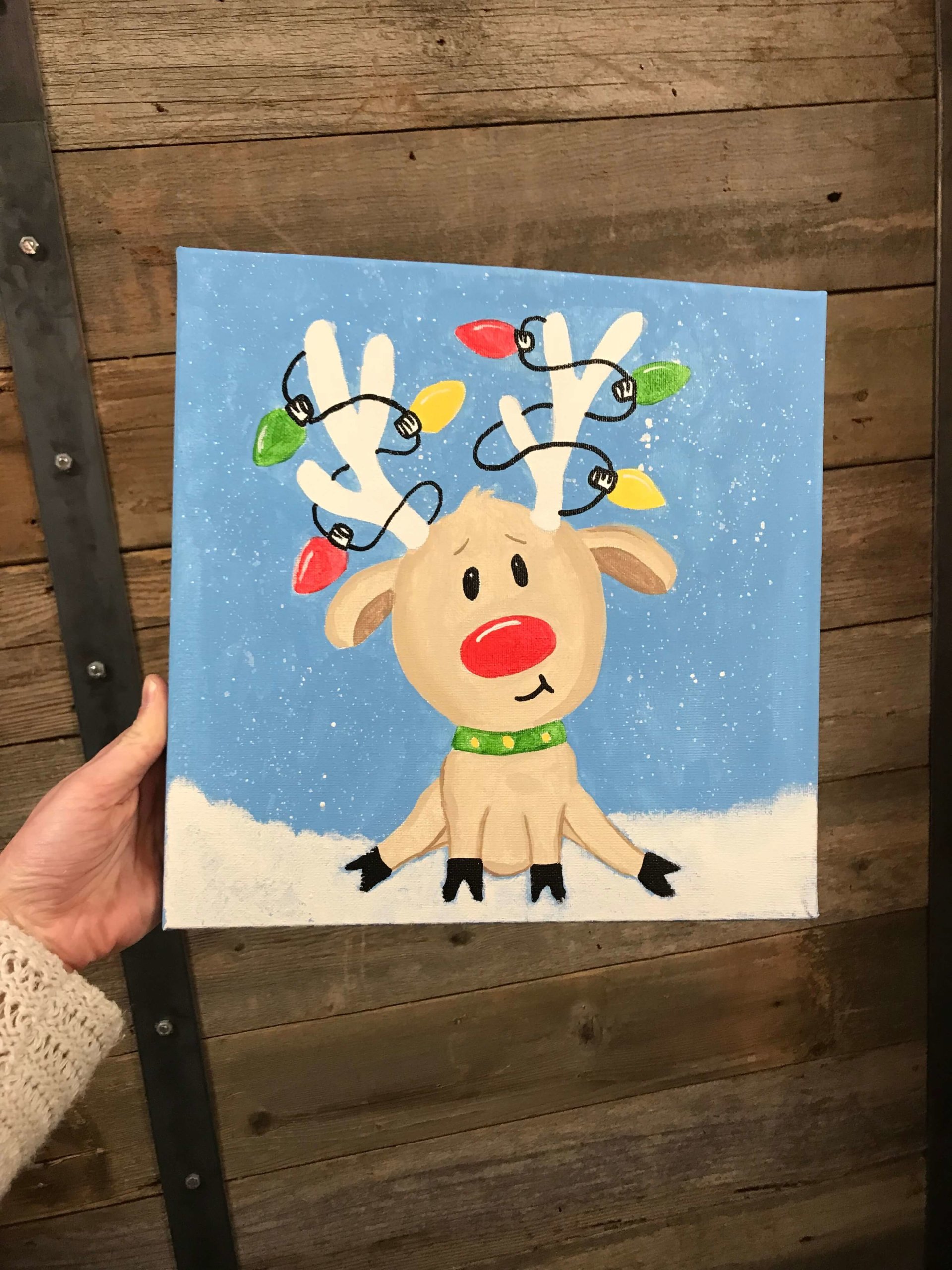 reindeer canvas painting