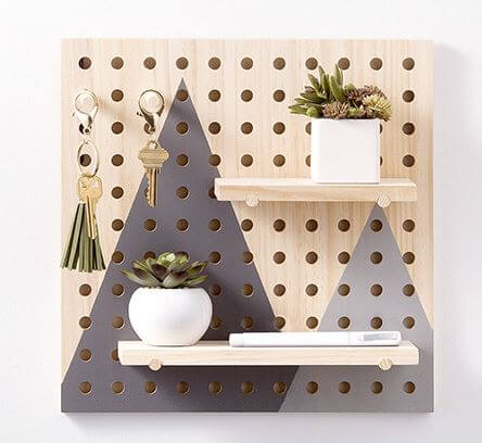 wood pegboard shelf