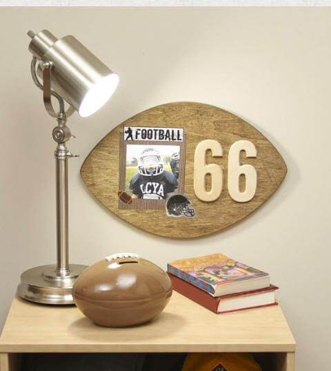 wood football personalized sign varation