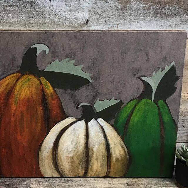 Rustic pumpkins canvas