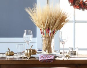 DIY Color Wrapped Wheat DIY Thanksgiving Centerpiece