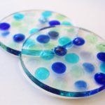 polka dot resin coasters