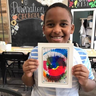 spin art kid