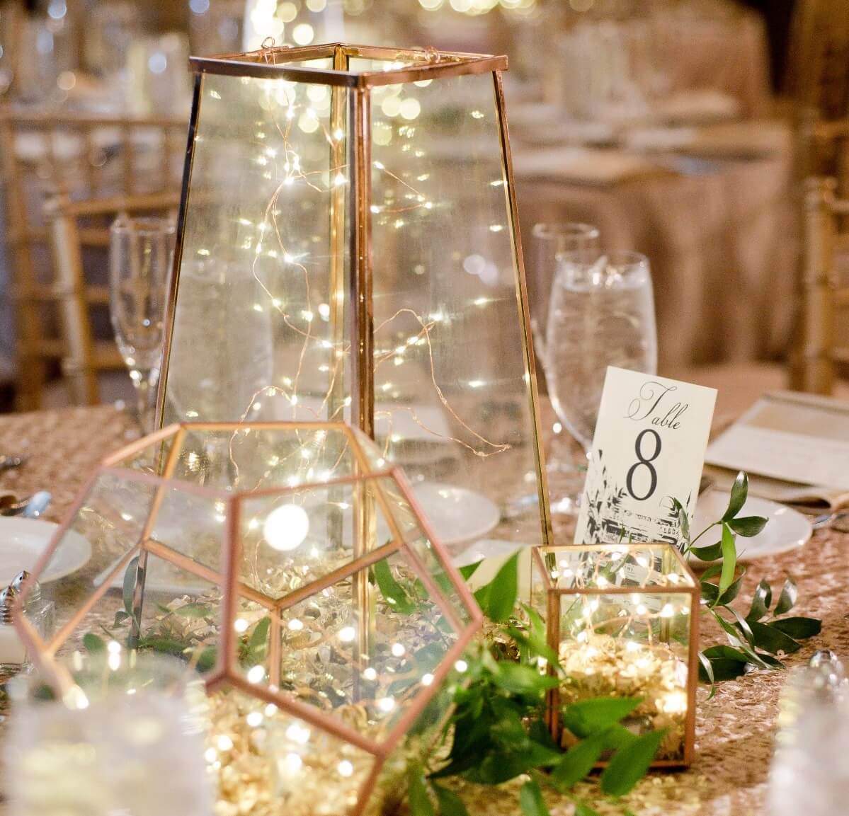 DIY LED Terrarium Wedding Centerpiece