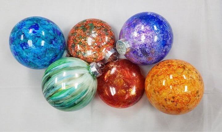 Glass Alcohol Ink Ornaments