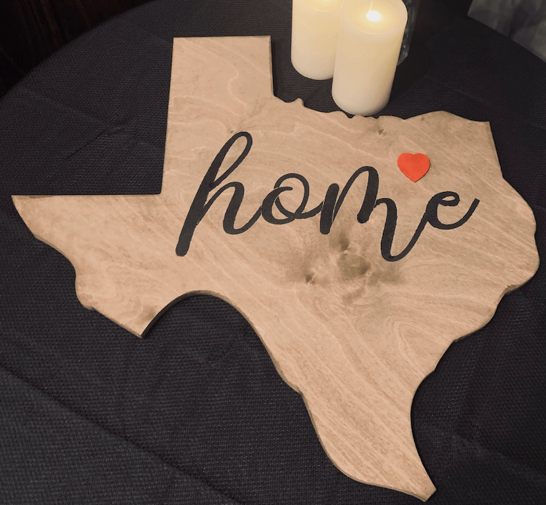 Texas wood cutout craft project Texas wood cutout craft project