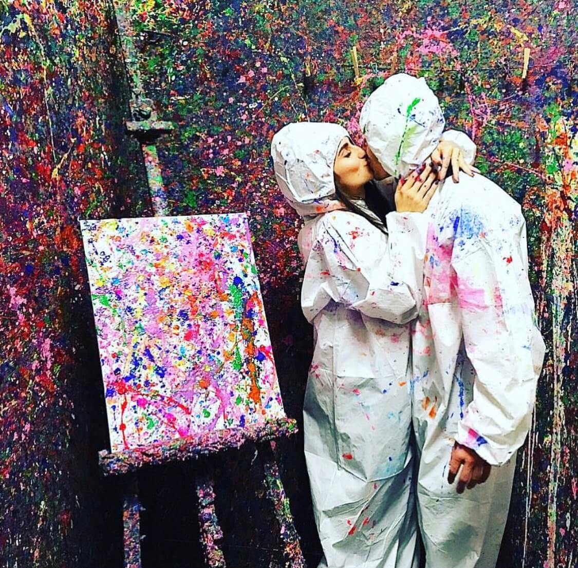 Splatter date couple Pinspiration