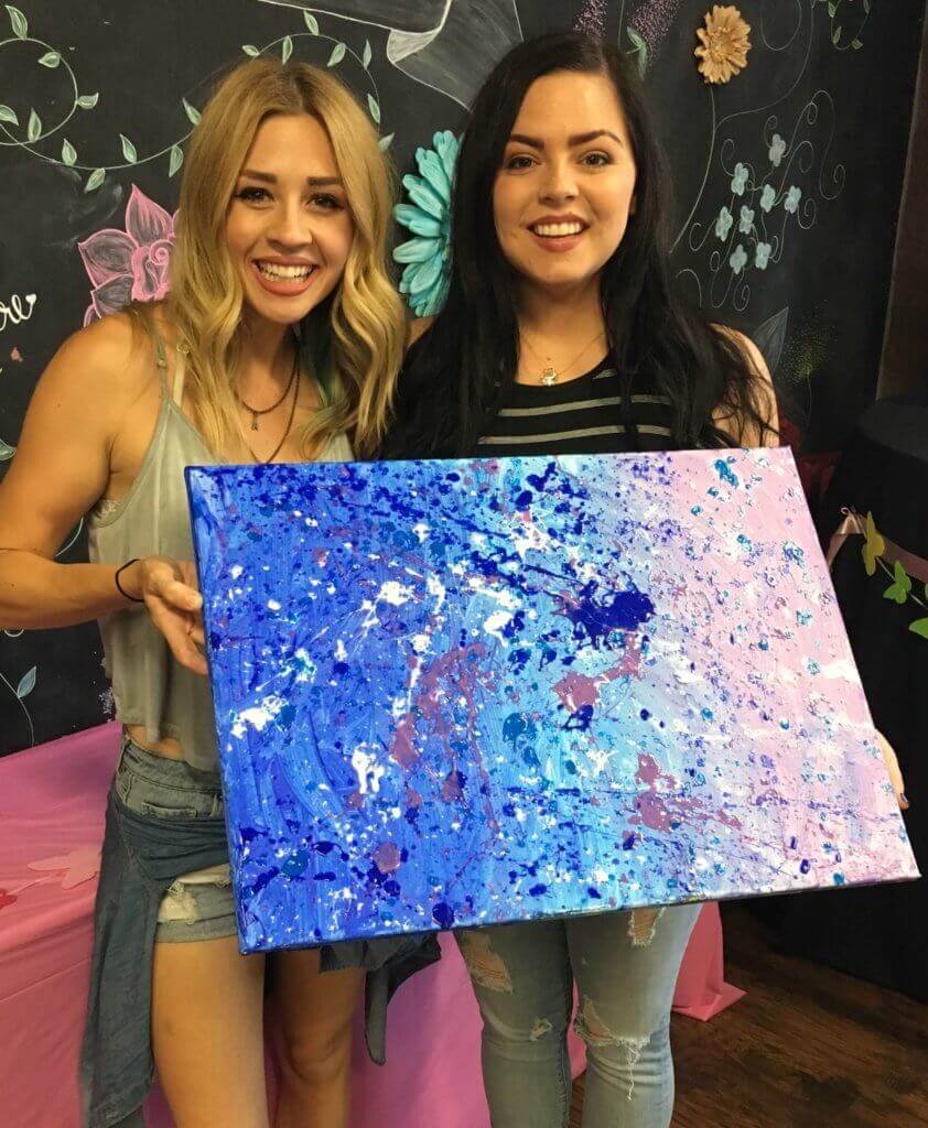 Girls with splatter canvas