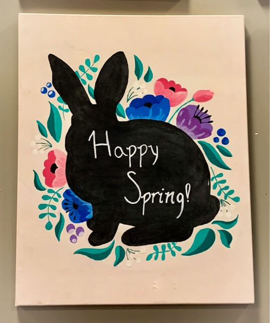 Happy Spring bunny canvas