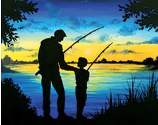 Fishing with Dad Silhouette Canvas - $42 - Pinspiration