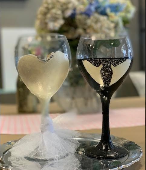 bridal wine glasses photo