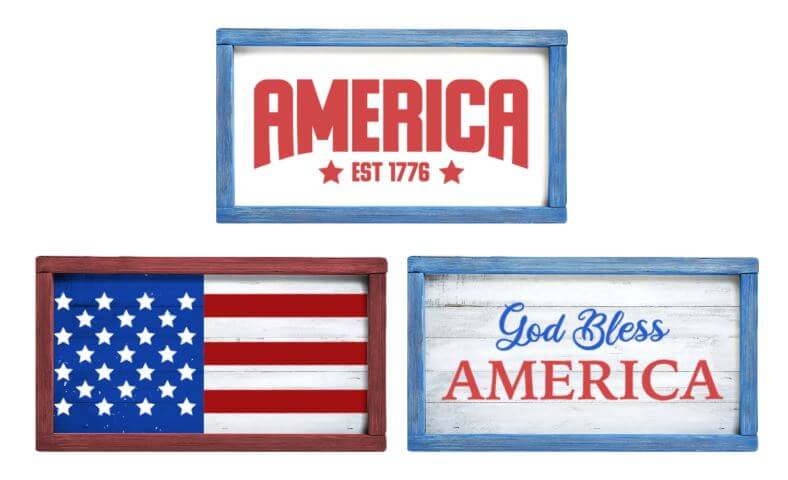 patriotic sign stencils three pack calligraphy sign summer july fourth