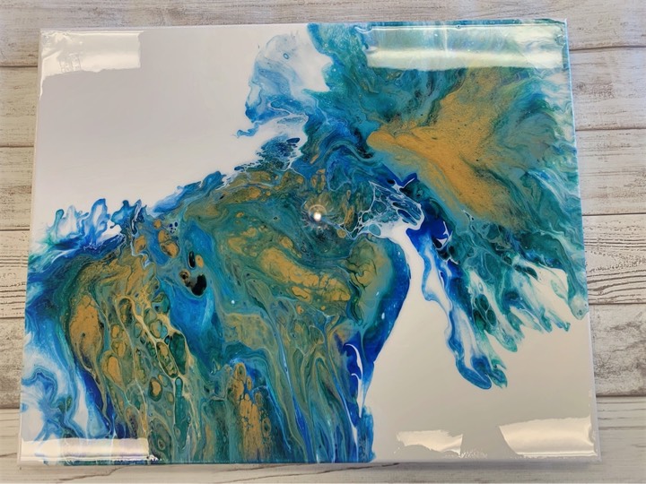 Resin over Acrylic Pour