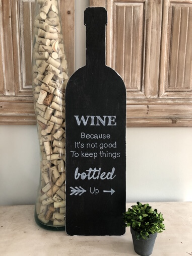 Wine Bottle wood Cutout