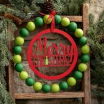 Wood Beaded Hoop Wreath