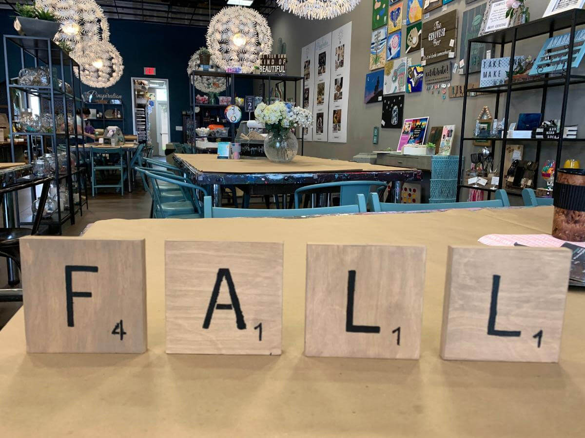 fall scrabble sign