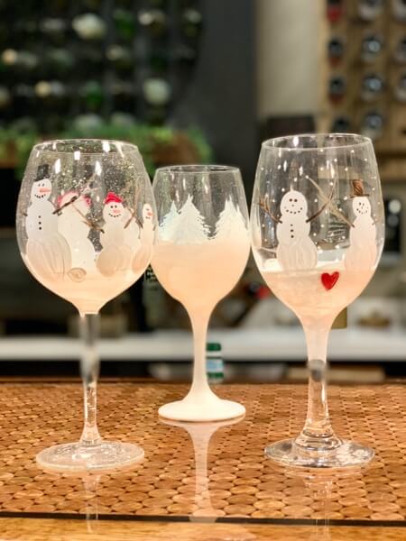 snow wine glasses