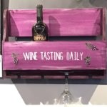 Wine Bottle and Wine Glass Holder Pink