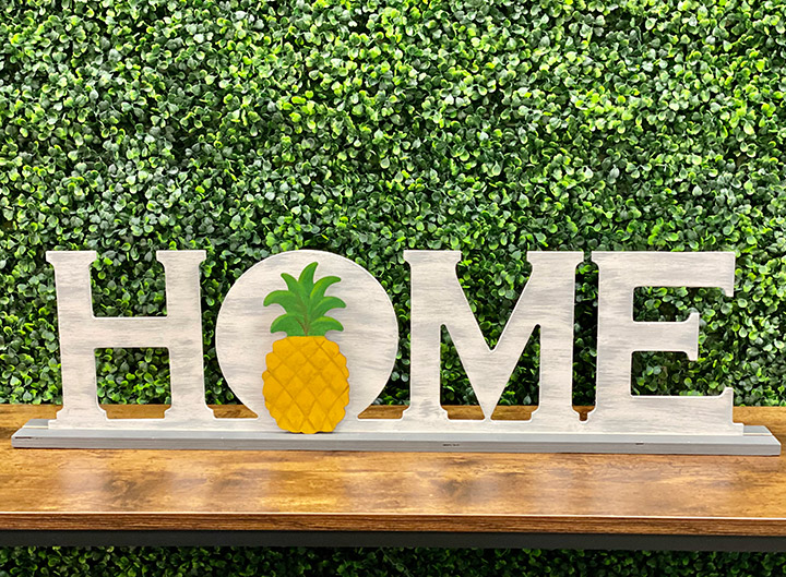 Standing Home Sign with Base and Wood Shape 50 Pinspiration