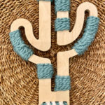 fiber art cactus woven background