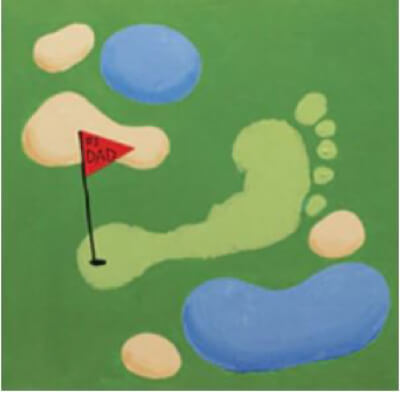 Father's Day footprint golf canvas