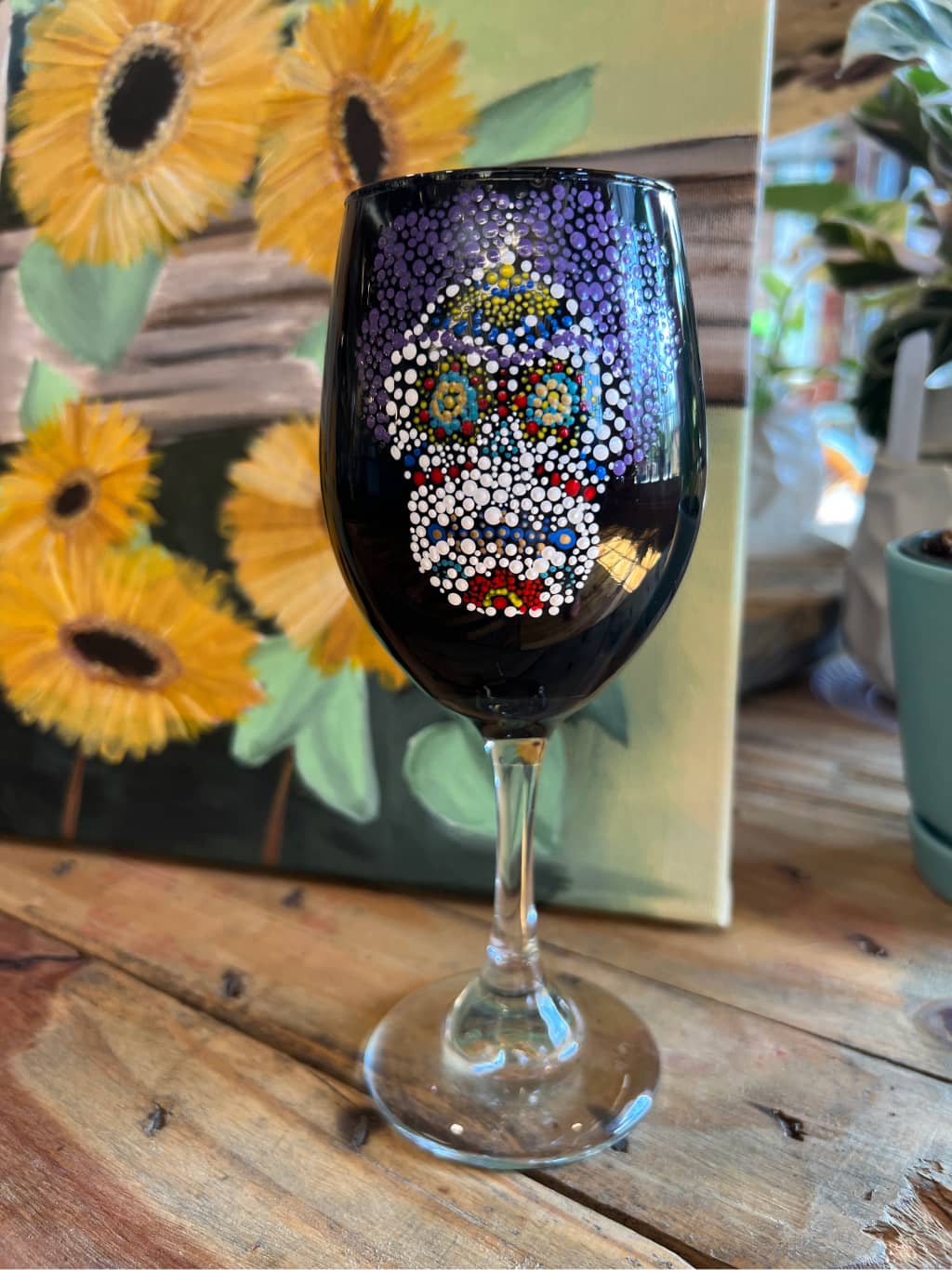 Painted Wine Glass