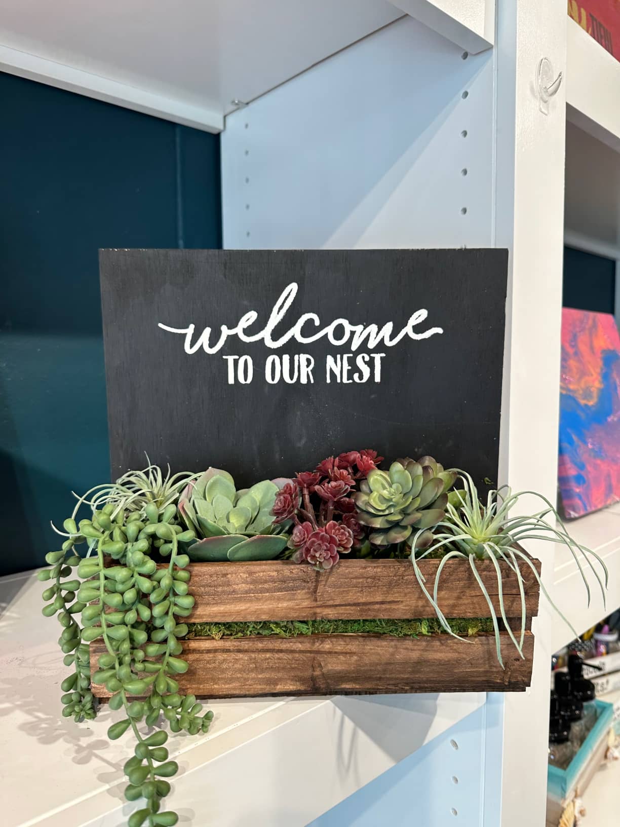 Crate Planter with Succulents (1)