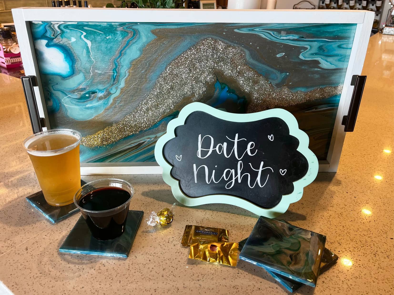 Acrylic Pour Tray Date Night Package