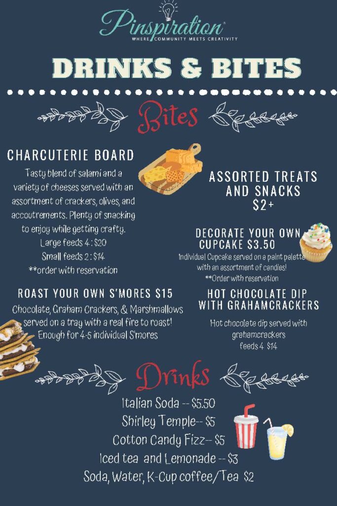 Tucson Menu Drinks, Wine, Beer, and Snacks