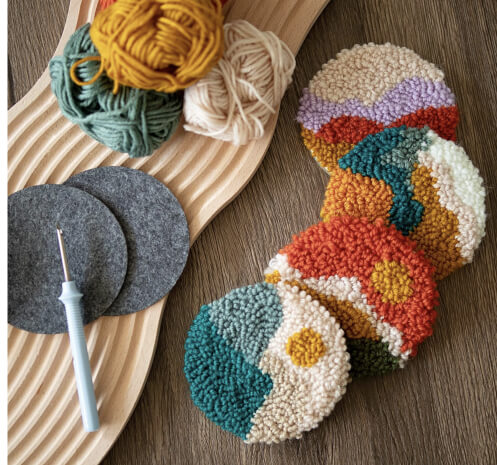 Punch Embroidery Mug Rug